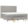 Boxspringbett mit Matratze Hellgrau 160x200 cm Stoff