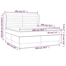 Boxspringbett mit Matratze Dunkelgrau 180x200 cm Samt