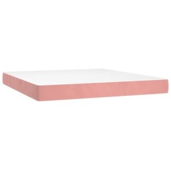 Boxspringbett mit Matratze & LED Rosa 180x200 cm Samt