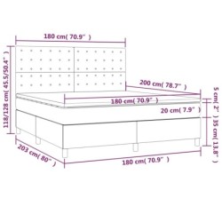Boxspringbett mit Matratze & LED Rosa 180x200 cm Samt