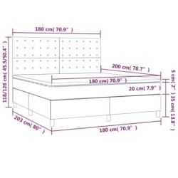 Boxspringbett mit Matratze Schwarz 180x200 cm Kunstleder