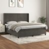 Boxspringbett mit Matratze Dunkelgrau 180x200 cm Samt