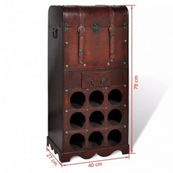 Holz-Flaschenregal für 9 Flaschen mit Aufbewahrungstruhe