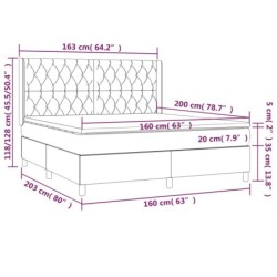 Boxspringbett mit Matratze & LED Rosa 160x200 cm Samt