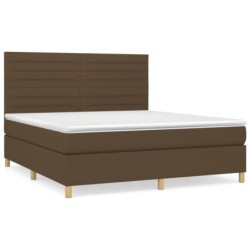 Boxspringbett mit Matratze Dunkelbraun 180x200 cm Stoff