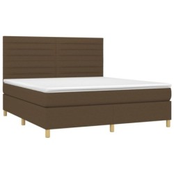 Boxspringbett mit Matratze Dunkelbraun 180x200 cm Stoff