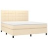 Boxspringbett mit Matratze & LED Creme 180x200 cm Stoff