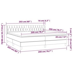 Boxspringbett mit Matratze Dunkelbraun 200x200 cm Stoff