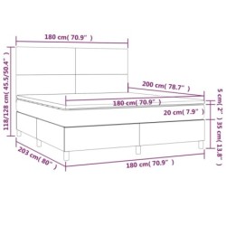 Boxspringbett mit Matratze Schwarz 180x200 cm Kunstleder