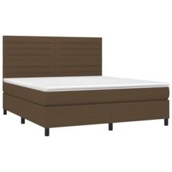 Boxspringbett mit Matratze Dunkelbraun 180x200 cm Stoff