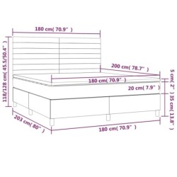 Boxspringbett mit Matratze Dunkelbraun 180x200 cm Stoff