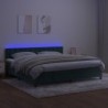 Boxspringbett mit Matratze & LED Dunkelgrün 200x200 cm Samt