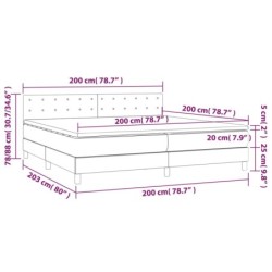 Boxspringbett mit Matratze & LED Dunkelgrün 200x200 cm Samt