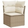 8-tlg. Garten-Sofagarnitur mit Kissen Beige Poly Rattan