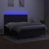 Boxspringbett mit Matratze & LED Schwarz 160x200 cm Stoff