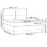 Boxspringbett mit Matratze & LED Schwarz 160x200 cm Stoff