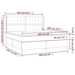 Boxspringbett mit Matratze & LED Schwarz 160x200 cm Kunstleder