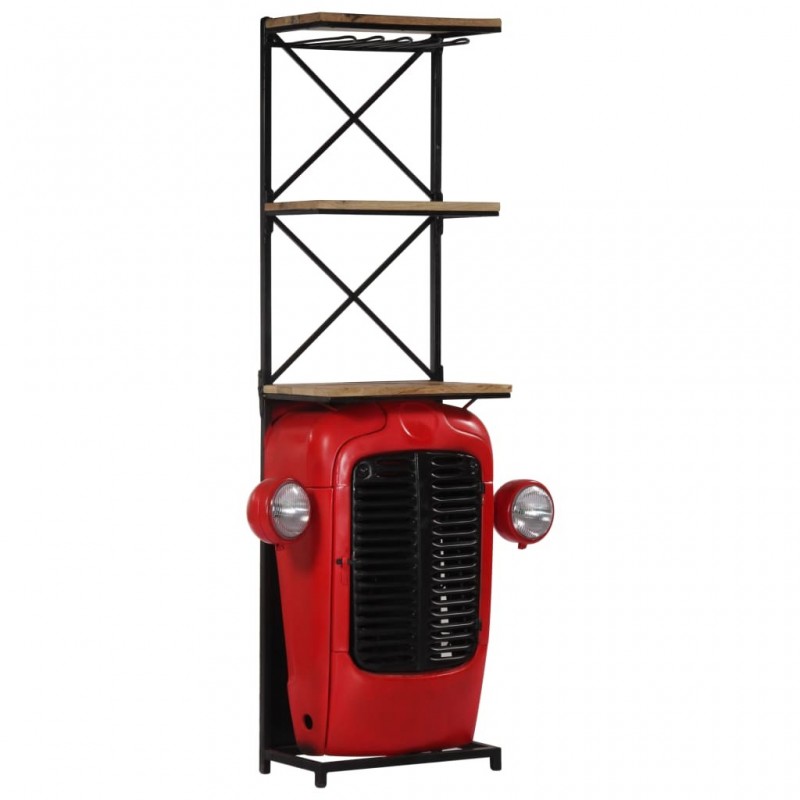 Traktor-Weinschrank 49 x 32 x 183 cm Massivholz Mango
