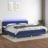 Boxspringbett mit Matratze & LED Blau 200x200 cm Stoff