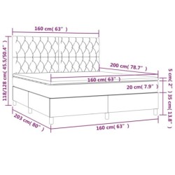 Boxspringbett mit Matratze & LED Dunkelblau 160x200 cm Samt