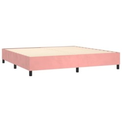 Boxspringbett mit Matratze Rosa 180x200 cm Samt