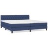 Boxspringbett mit Matratze Blau 200x200 cm Stoff