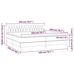 Boxspringbett mit Matratze Blau 200x200 cm Stoff