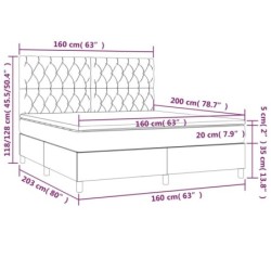 Boxspringbett mit Matratze Dunkelbraun 160x200 cm Stoff