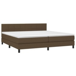 Boxspringbett mit Matratze Dunkelbraun 200x200 cm Stoff