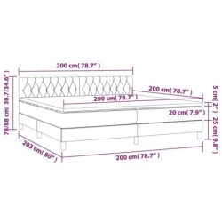 Boxspringbett mit Matratze Dunkelbraun 200x200 cm Stoff