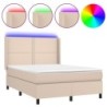 Boxspringbett mit Matratze & LED Cappuccino-Braun 140x190cm