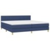 Boxspringbett mit Matratze Blau 200x200 cm Stoff