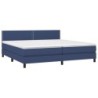 Boxspringbett mit Matratze Blau 200x200 cm Stoff