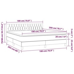 Boxspringbett mit Matratze & LED Schwarz 180x200 cm Samt