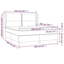 Boxspringbett mit Matratze Dunkelblau 160x200 cm Samt