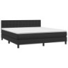 Boxspringbett mit Matratze & LED Schwarz 180x200 cm Kunstleder