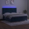 Boxspringbett mit Matratze & LED Dunkelblau 160x200 cm Samt