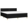 Boxspringbett mit Matratze & LED Schwarz 180x200 cm Stoff