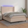 Boxspringbett mit Matratze & LED Cappuccino-Braun 140x190cm