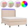 Boxspringbett mit Matratze & LED Cappuccino-Braun 140x190cm