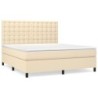 Boxspringbett mit Matratze Creme 160x200 cm Stoff