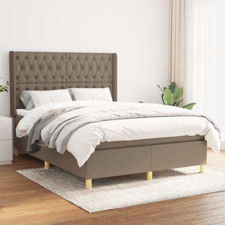 Boxspringbett mit Matratze Taupe 140x190 cm Stoff