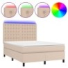 Boxspringbett mit Matratze & LED Cappuccino-Braun 140x190cm