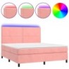 Boxspringbett mit Matratze & LED Rosa 160x200 cm Samt