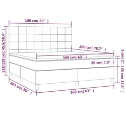 Boxspringbett mit Matratze Dunkelbraun 160x200 cm Stoff