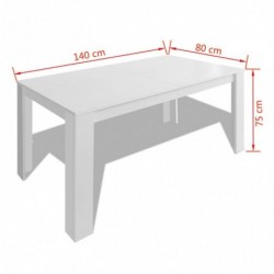 Esstisch 140x80x75 cm weiß