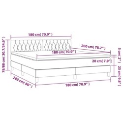 Boxspringbett mit Matratze & LED Dunkelgrün 180x200 cm Samt