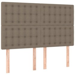 Boxspringbett mit Matratze & LED Taupe 140x190 cm Stoff