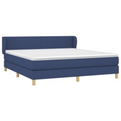 Boxspringbett mit Matratze Blau 180x200 cm Stoff