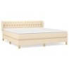 Boxspringbett mit Matratze Creme 180x200 cm Stoff